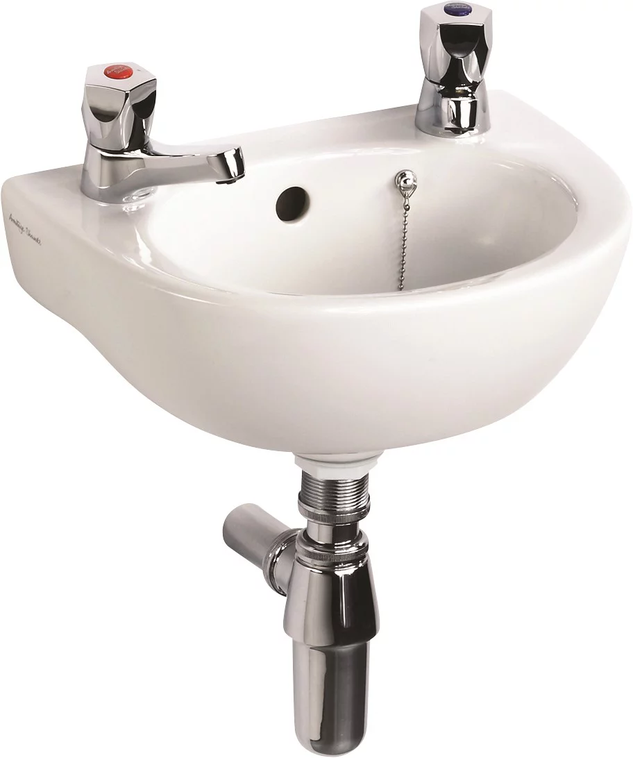 Ideal Standard Sandringham 21 White D-shaped Wall-mounted Cloakroom Basin (W)35cm 3 Ideal Standard Sandringham 21 White D-shaped Wall-mounted Cloakroom Basin (W)35cm