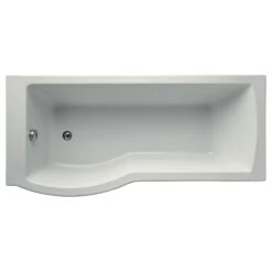Ideal Standard Tempo Arc Acrylic Left-handed P-shaped White Shower 0 Tap Hole Bath (L)1695mm (W)795mm -Crystal Bathware ideal standard tempo arc acrylic left handed p shaped white shower 0 tap hole bath l 1695mm w 795mm3663602367543 02c bq