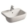 Ideal Standard Tempo White D-shaped Semi-recessed Basin (W)55cm -Crystal Bathware ideal standard tempo white d shaped semi recessed basin w 55cm8014140407638 01c bq