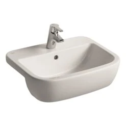 Ideal Standard Tempo White D-shaped Semi-recessed Basin (W)55cm