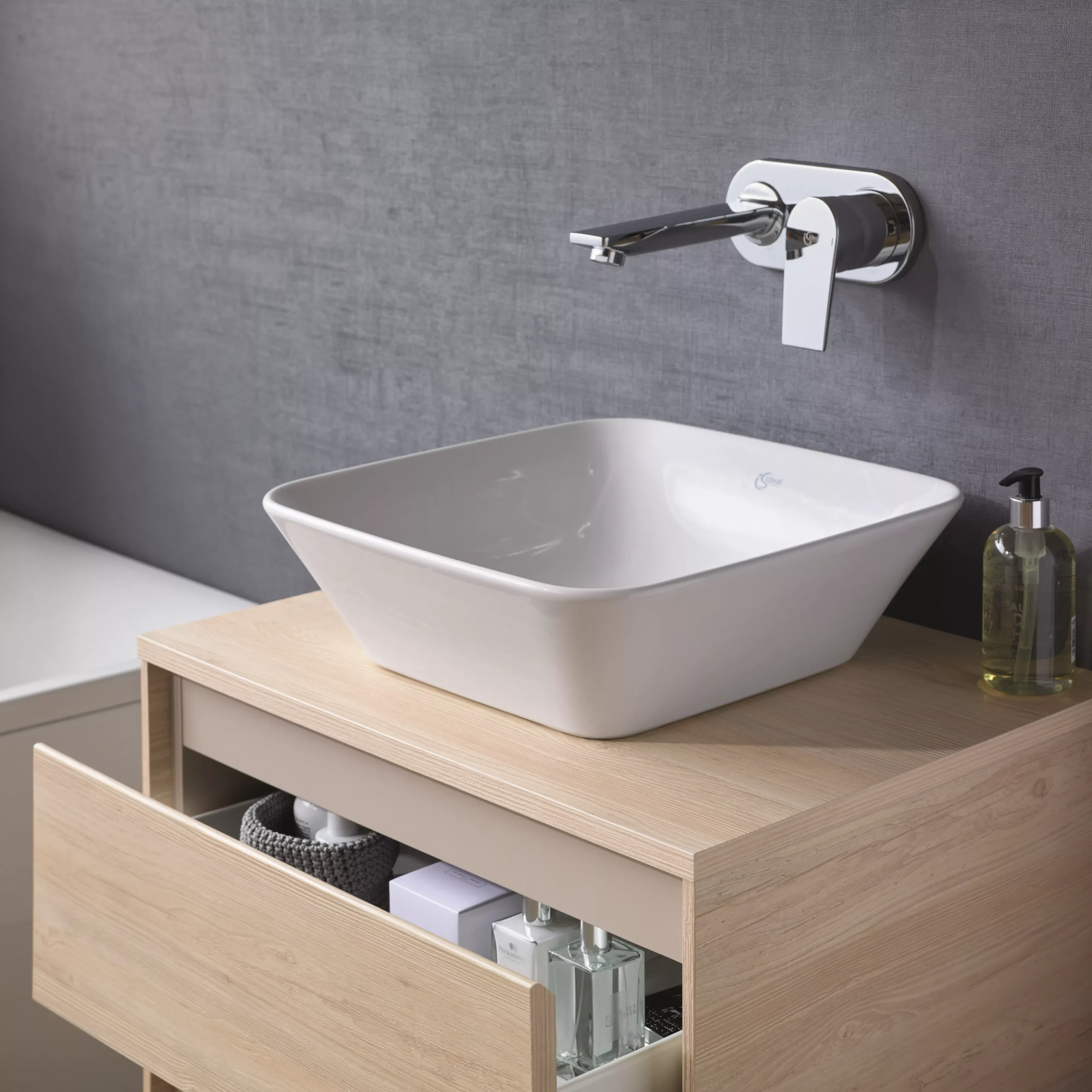 Ideal Standard Tesi 1 Lever Chrome Effect Wall Mixer Tap 4 Ideal Standard Tesi 1 Lever Chrome Effect Wall Mixer Tap - Image 2