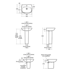 Ideal Standard Tesi Full Pedestal Basin -Crystal Bathware ideal standard tesi full pedestal basin3663602367437 01t bq