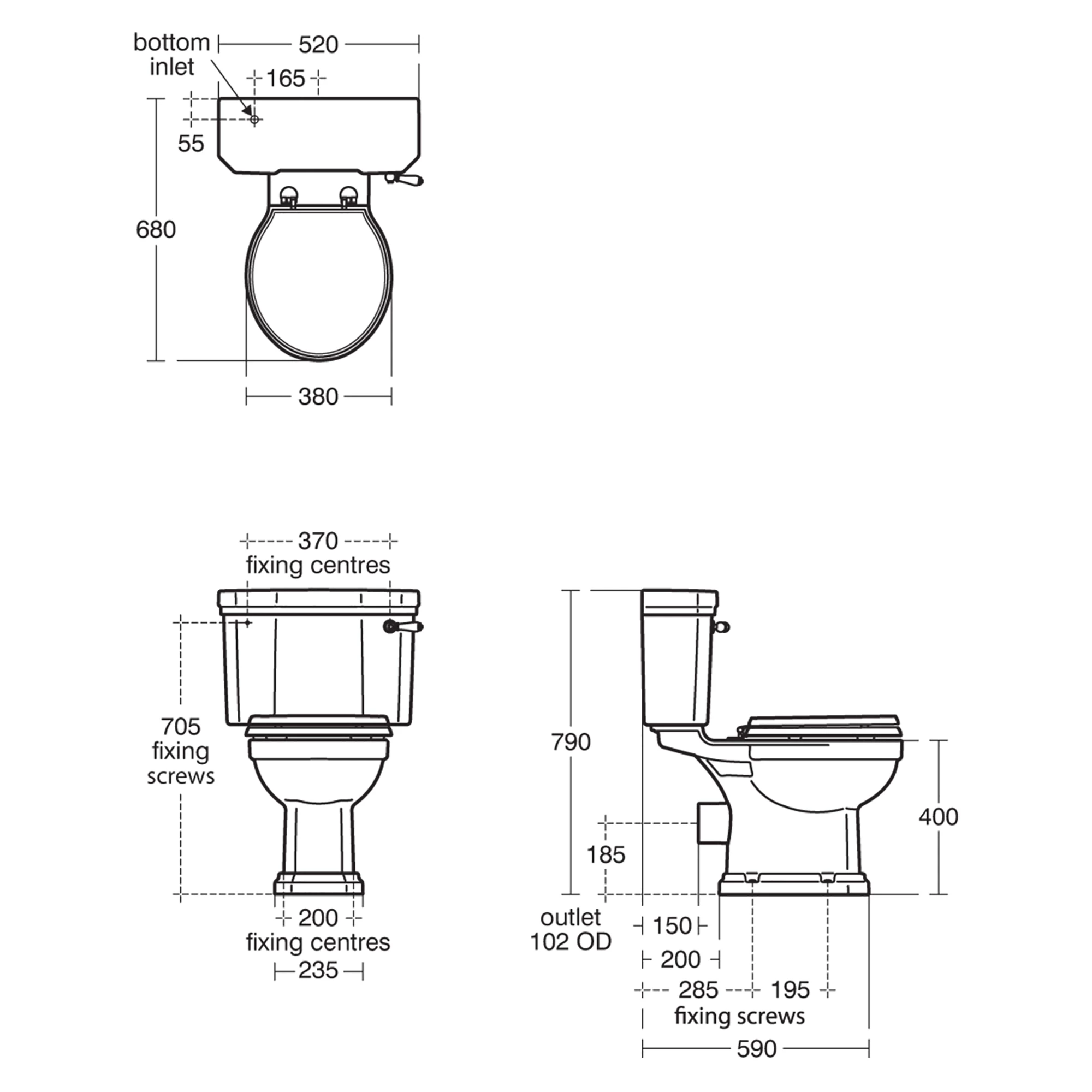 Ideal Standard Waverley White Close-coupled Toilet Set With Standard Close Seat 4 Ideal Standard Waverley White Close-coupled Toilet Set With Standard Close Seat - Image 2