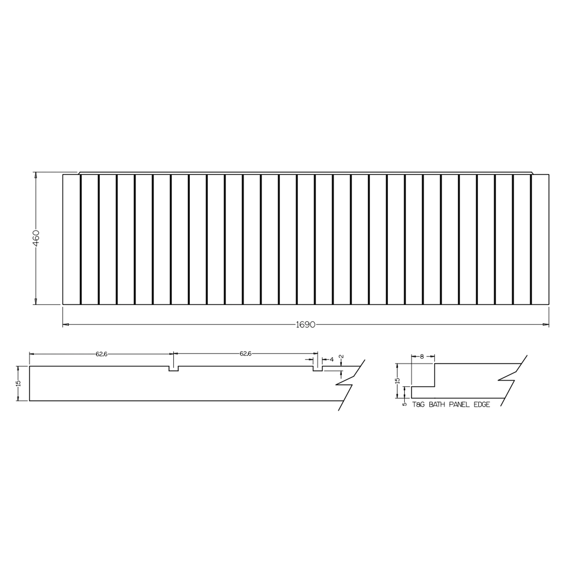 Inpress Onyx Rectangular Front Bath Panel (W)1690mm 4 Inpress Onyx Rectangular Front Bath Panel (W)1690mm - Image 2