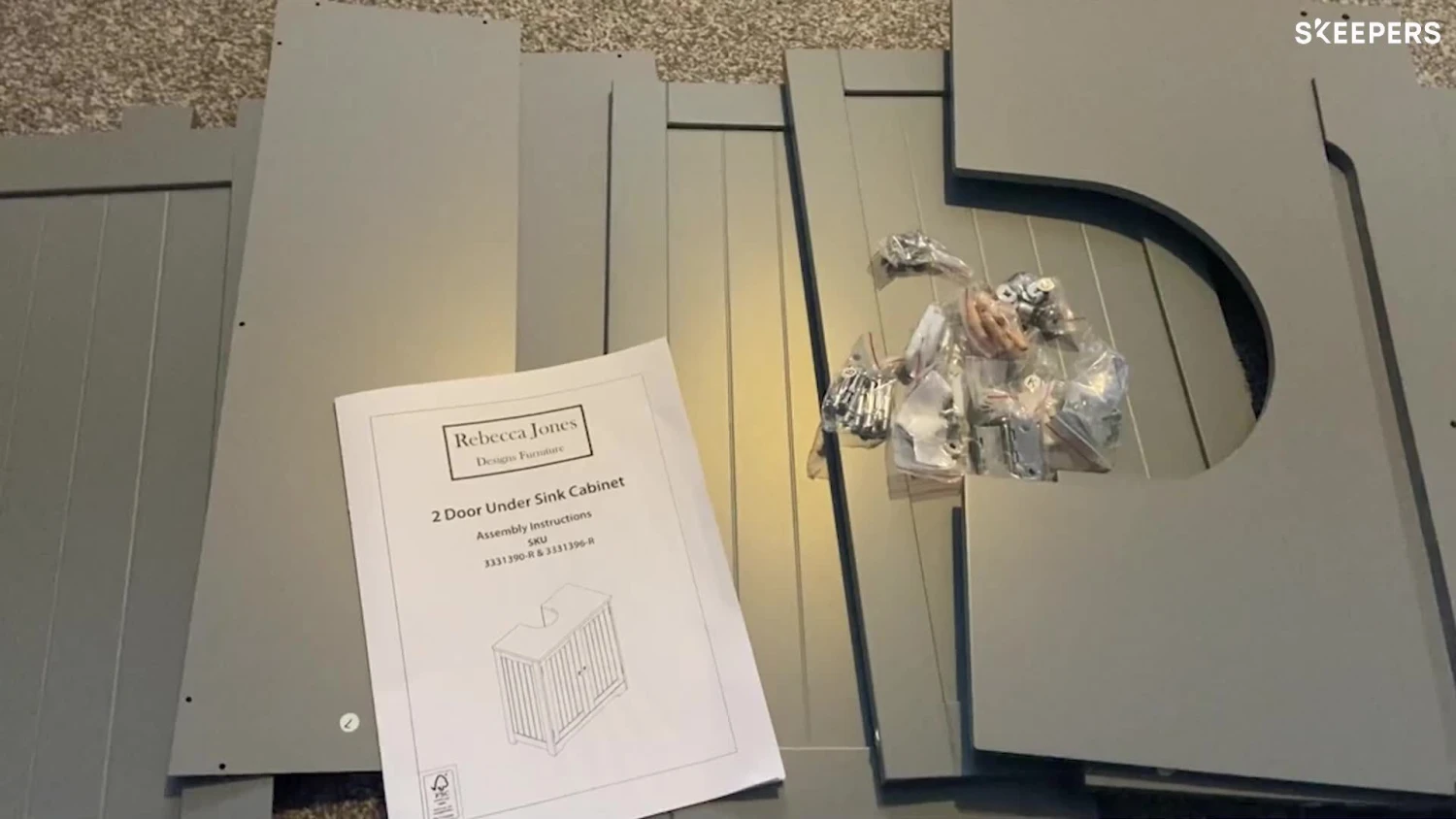 Lassic Rebecca Jones Matt Grey Double Sink Cabinet 4 Lassic Rebecca Jones Matt Grey Double Sink Cabinet - Image 2