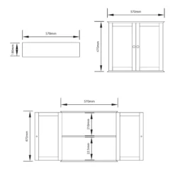 Lassic Rebecca Jones Matt White Double Mirrored Wall Cabinet (W)570mm (H)470mm -Crystal Bathware lassic rebecca jones matt white double mirrored wall cabinet w 570mm h 470mm5056326795248 01t