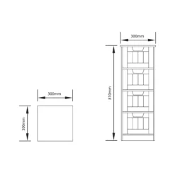 Lassic Rebecca Jones Matt White Narrow 4 Drawer Unit (H)810mm (W)300mm -Crystal Bathware lassic rebecca jones matt white narrow 4 drawer unit h 810mm w 300mm5056326795200 01t