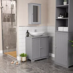 Lassic Rebecca Jones Tall Matt Grey Single Bathroom Cabinet (H)170cm (W)40cm -Crystal Bathware lassic rebecca jones tall matt grey single bathroom cabinet h 170cm w 40cm5056326795330 01i