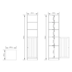 Lassic Rebecca Jones Tall Matt Grey Single Bathroom Cabinet (H)170cm (W)40cm -Crystal Bathware lassic rebecca jones tall matt grey single bathroom cabinet h 170cm w 40cm5056326795330 01t