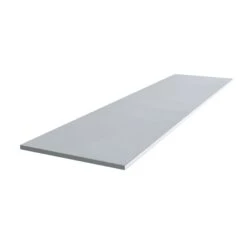 Matt White Stone Effect Chamfered Straight Edge Acrylic Bathroom Worktop 1.2cm X 122cm