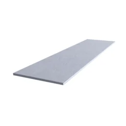 Matt White Stone Effect Chamfered Straight Edge Solid Core Laminate Bathroom Worktop 1.2cm X 122cm