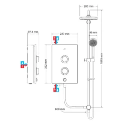 Mira Decor Dual Black Onyx Electric Shower, 10.8kW -Crystal Bathware mira decor dual black onyx electric shower 10 8kw5013181104745 01t bq