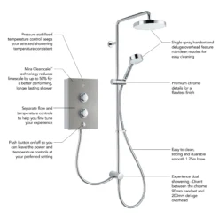 Mira Decor Dual Silver Effect Electric Shower, 10.8kW -Crystal Bathware mira decor dual silver effect electric shower 10 8kw5013181104714 02t bq