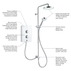 Mira Decor Dual White Electric Shower, 10.8kW 30 Mira Decor Dual White Electric Shower, 10.8kW -Crystal Bathware mira decor dual white electric shower 10 8kw5013181104776 31t bq