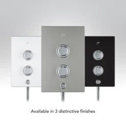 Mira Decor Silver Effect Electric Shower, 8.5kW -Crystal Bathware mira decor silver effect electric shower 8 5kw5013181104691 01i bq