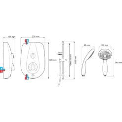 Mira Go White Electric Shower, 9.5kW -Crystal Bathware mira go white electric shower 9 5kw5013181101669 01t