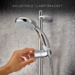 Mira Nectar 4-spray Pattern White Chrome Effect Shower Riser Rail Kit -Crystal Bathware mira nectar 4 spray pattern white chrome effect shower riser rail kit5013181049534 01i bq