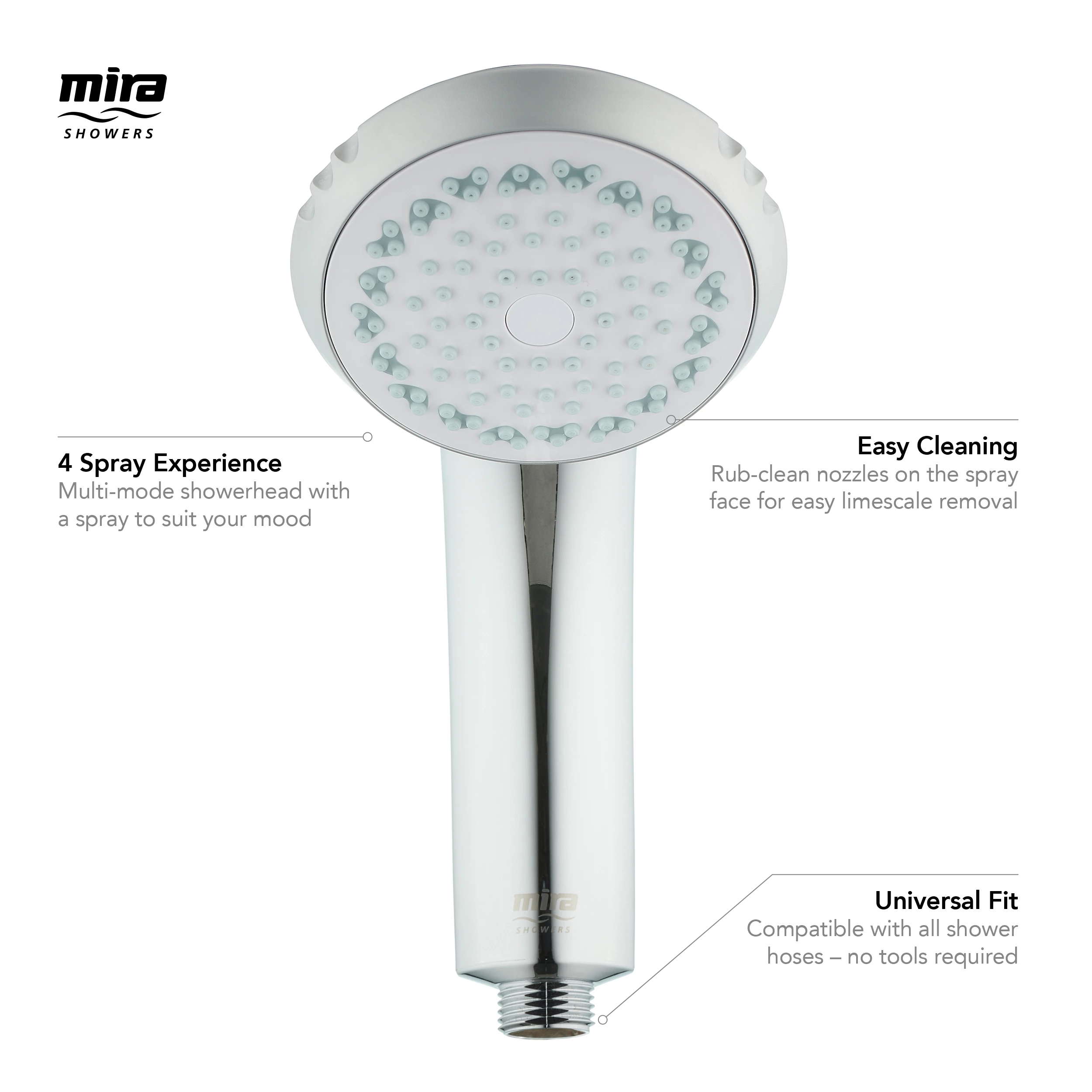 Mira Response 4-spray Pattern Chrome Effect Shower Head 8 Mira Response 4-spray Pattern Chrome Effect Shower Head - Image 6