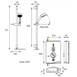 Mira Sport Max Airboost White Electric Shower, 9kW -Crystal Bathware mira sport max airboost white electric shower 9kw5013181059526 19bq