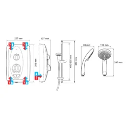 Mira Sprint White Electric Shower, 8.5kW -Crystal Bathware mira sprint white electric shower 8 5kw5013181101683 01t