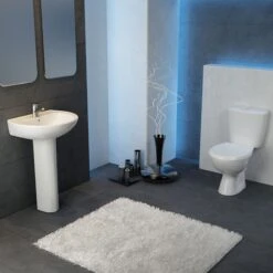 Plumbsure Bodmin White Close-coupled Toilet With Standard Close Seat -Crystal Bathware plumbsure bodmin white close coupled toilet with standard close seat3663602306306 05i bq