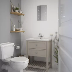 Rectangular Illuminated Bathroom Mirror (H)450mm (W)300mm -Crystal Bathware rectangular illuminated bathroom mirror h 450mm w 300mm5031978031548 01i