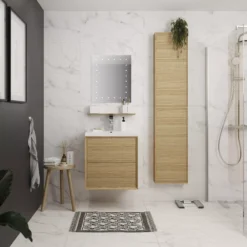 Rectangular Wall-mounted Illuminated Bathroom Mirror (H)65cm (W)50cm -Crystal Bathware rectangular wall mounted illuminated bathroom mirror h 65cm w 50cm5031978031555 01i