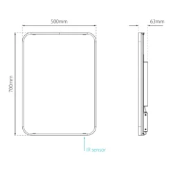 Sensio Aspect Black Rectangular Framed Illuminated Bathroom Mirror (H)700mm (W)500mm -Crystal Bathware sensio aspect black rectangular framed illuminated bathroom mirror h 700mm w 500mm5060522084884 01t