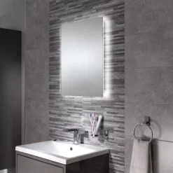 Sensio Avalon Rectangular Frameless Illuminated Mirror With Bluetooth Speakers (H)700mm (W)500mm -Crystal Bathware sensio avalon rectangular frameless illuminated mirror with bluetooth speakers h 700mm w 500mm5060522081739 04c bq
