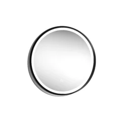 Sensio Dawn Black Round Framed Illuminated Colour-changing Mirror (H)600mm (W)600mm