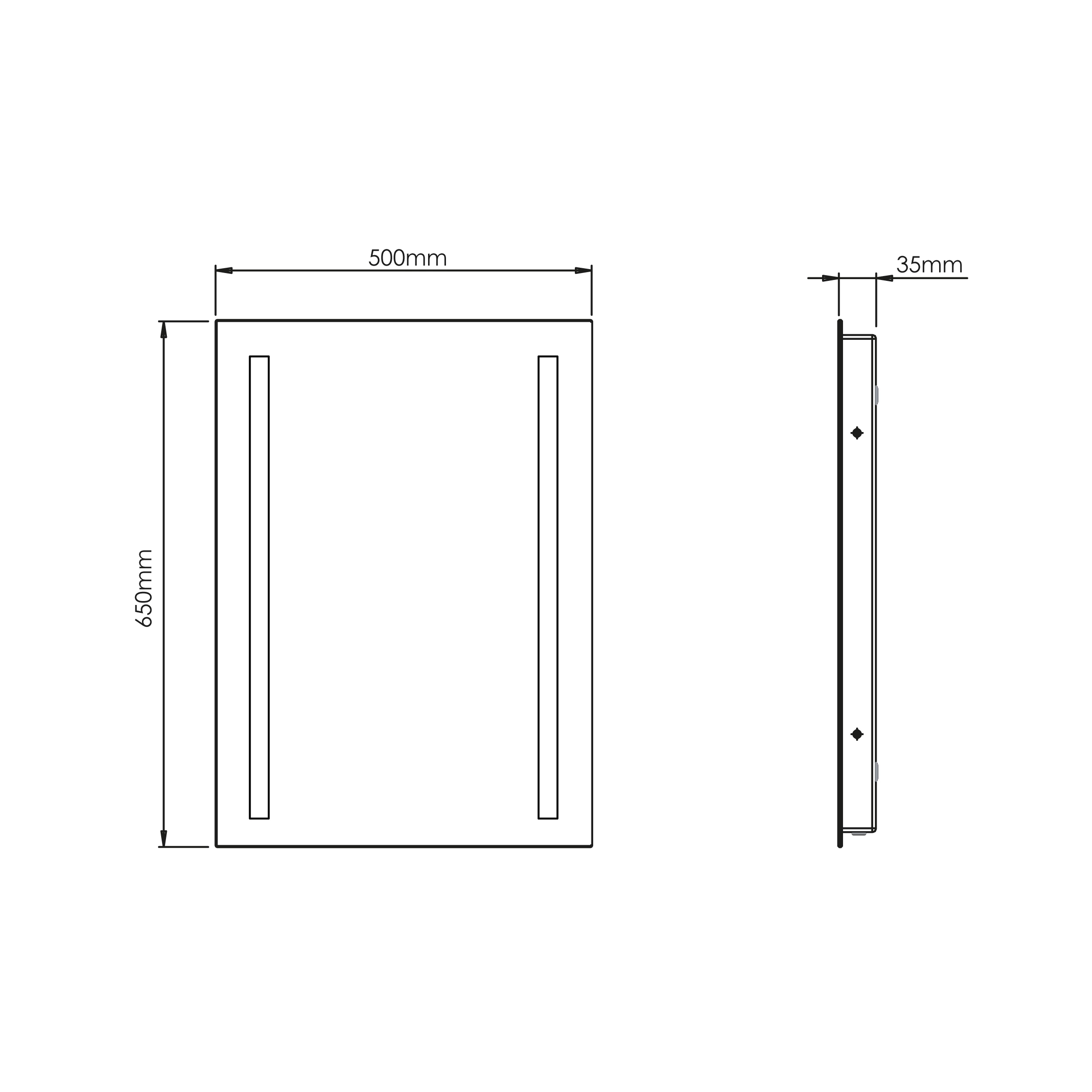 Sensio Ester Plus White Rectangular Wall-mounted Bathroom & WC Illuminated Mirror (H)65cm (W)50cm 5 Sensio Ester Plus White Rectangular Wall-mounted Bathroom & WC Illuminated Mirror (H)65cm (W)50cm - Image 3