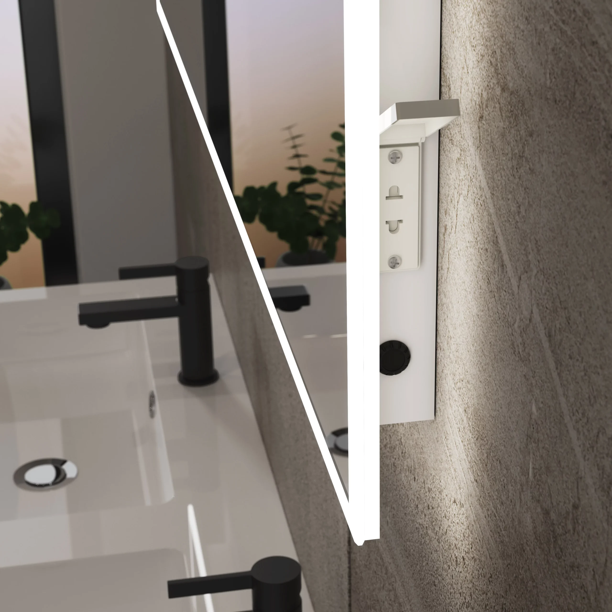 Sensio Glimmer Rectangular Frameless Illuminated Colour-changing Mirror (H)1200mm (W)600mm 6 Sensio Glimmer Rectangular Frameless Illuminated Colour-changing Mirror (H)1200mm (W)600mm - Image 4