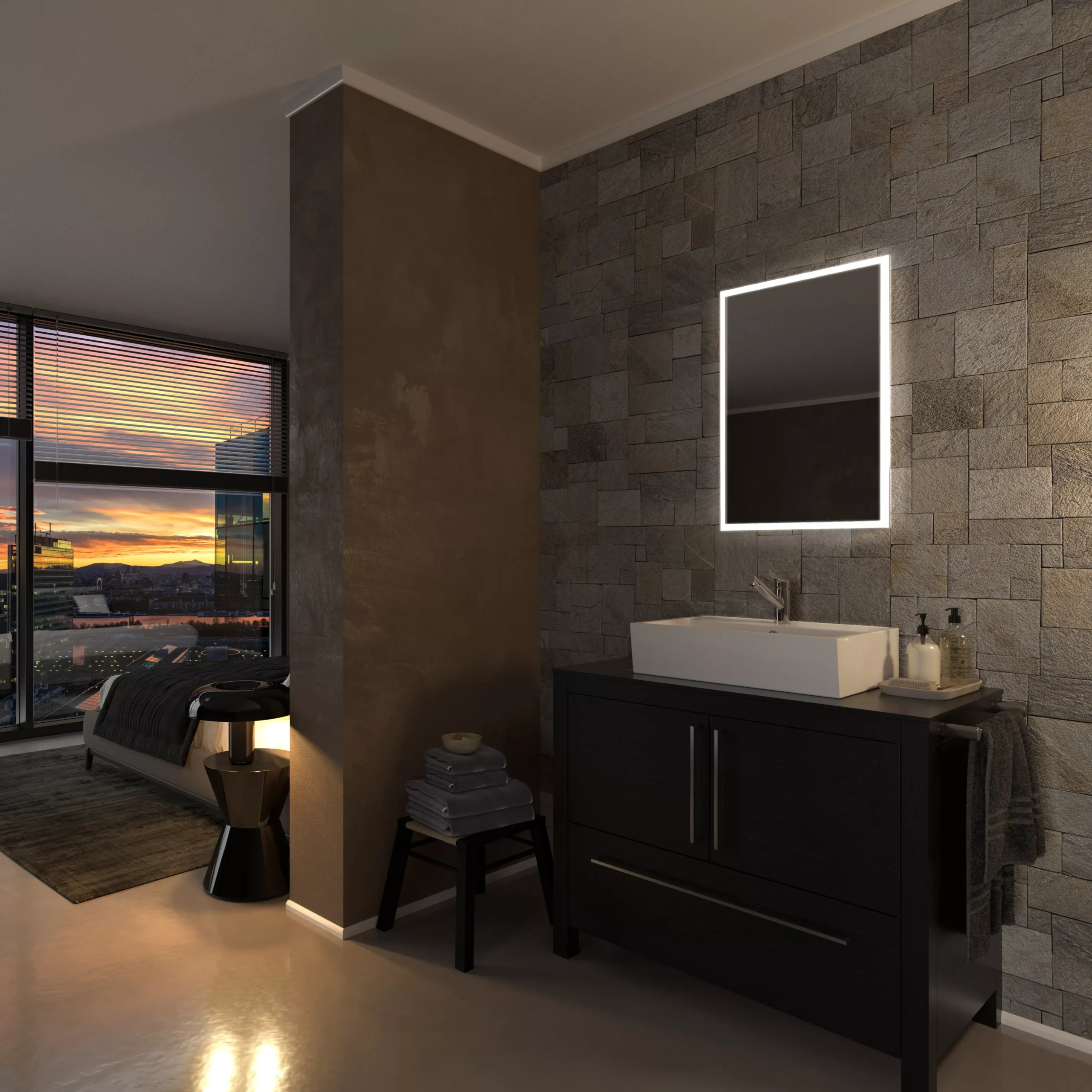 Sensio Glimmer Rectangular Frameless Illuminated Colour-changing Mirror (H)700mm (W)500mm 5 Sensio Glimmer Rectangular Frameless Illuminated Colour-changing Mirror (H)700mm (W)500mm - Image 3