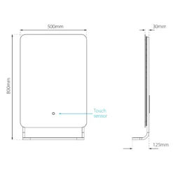 Sensio Harbour Black Rectangular Frameless Illuminated Colour-changing Mirror (H)790mm (W)500mm 9 Sensio Harbour Black Rectangular Frameless Illuminated Colour-changing Mirror (H)790mm (W)500mm -Crystal Bathware sensio harbour black rectangular frameless illuminated colour changing mirror h 790mm w 500mm5060522085812 01t