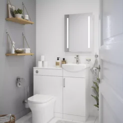 Sensio Isla White Rectangular Wall-mounted Bathroom & WC Illuminated Mirror (H)65cm (W)50cm -Crystal Bathware sensio isla white rectangular wall mounted bathroom wc illuminated mirror h 65cm w 50cm5060522088530 01i
