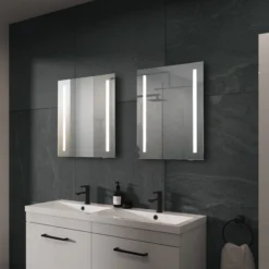 Sensio Isla White Rectangular Wall-mounted Bathroom & WC Illuminated Mirror (H)65cm (W)50cm -Crystal Bathware sensio isla white rectangular wall mounted bathroom wc illuminated mirror h 65cm w 50cm5060522088530 04c bq