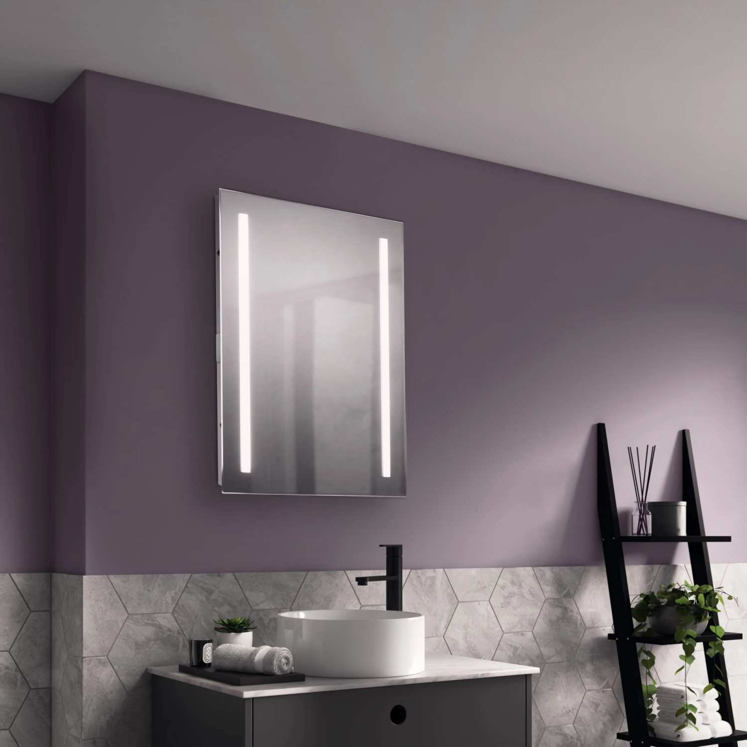 Sensio Kai Rectangular Frameless Illuminated Bathroom Mirror (H)700mm (W)500mm 5 Sensio Kai Rectangular Frameless Illuminated Bathroom Mirror (H)700mm (W)500mm - Image 3
