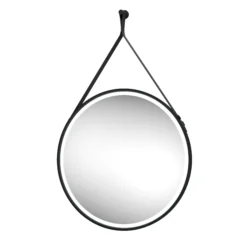 Sensio Nova Black Round Framed Illuminated Colour-changing Mirror (H)600mm (W)600mm