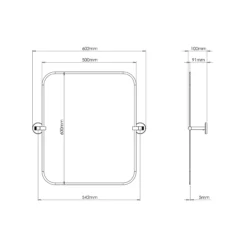Sensio Opal Chrome Effect Rectangular Frameless Non Illuminated Bathroom Mirror (H)600mm (W)500mm -Crystal Bathware sensio opal chrome effect rectangular frameless non illuminated bathroom mirror h 600mm w 500mm5060522089049 01t bq