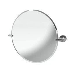 Sensio Pearl Chrome Effect Round Frameless Non Illuminated Bathroom Mirror (H)500mm (W)500mm