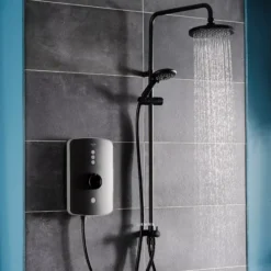 Triton Amala DuElec® Matt Black Manual Electric Shower, 9.5kW -Crystal Bathware triton amala duelec matt black manual electric shower 9 5kw5012663157880 01i bq