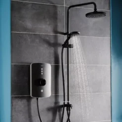 Triton Amala DuElec® Matt Black Manual Electric Shower, 9.5kW -Crystal Bathware triton amala duelec matt black manual electric shower 9 5kw5012663157880 03i bq