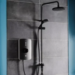 Triton Amala DuElec® Matt Black Manual Electric Shower, 9.5kW -Crystal Bathware triton amala duelec matt black manual electric shower 9 5kw5012663157880 04i bq