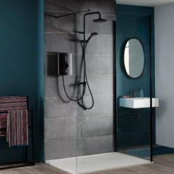 Triton Amala DuElec® Matt Black Manual Electric Shower, 9.5kW -Crystal Bathware triton amala duelec matt black manual electric shower 9 5kw5012663157880 05i bq