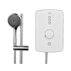 Triton Amala Gloss White Chrome Effect Manual Electric Shower, 8.5kW