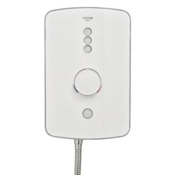 Triton Amala Gloss White Chrome Effect Manual Electric Shower, 9.5kW -Crystal Bathware triton amala gloss white chrome effect manual electric shower 9 5kw5012663156838 03c bq