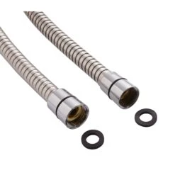 Triton Chrome Effect Stainless Steel Shower Hose, (L)1.25m -Crystal Bathware triton chrome effect stainless steel shower hose l 1 25m5012663015012 36c