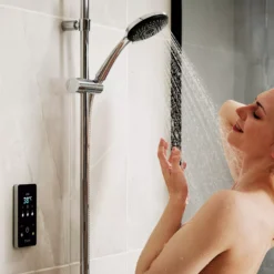 Triton ENVi®️Electric Shower With DuElec®️Shower Kit - Silver Effect Shower -Crystal Bathware triton envi electric shower with duelec shower kit silver effect shower5012663158726 03i bq