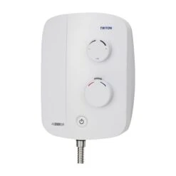 Triton Silent Running 5-spray Pattern Silver & White Chrome Effect Thermostatic Power Shower -Crystal Bathware triton silent running 5 spray pattern silver white chrome effect thermostatic power shower5012663154049 36c bq