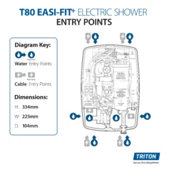 Triton Silver & White Chrome Effect Electric Shower, 7.5kW 10 Triton Silver & White Chrome Effect Electric Shower, 7.5kW -Crystal Bathware triton silver white chrome effect electric shower 7 5kw5012663153981 01t bq
